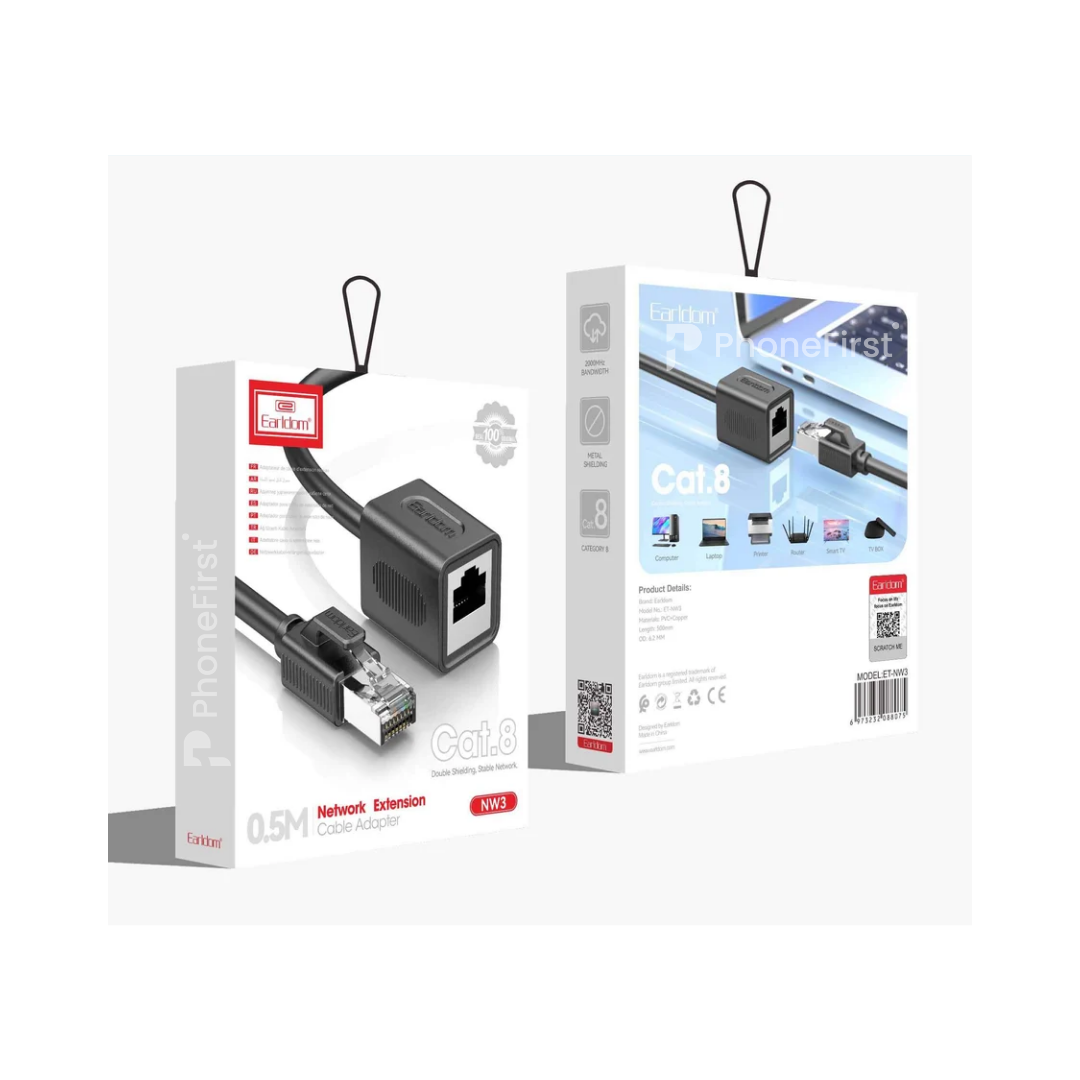 Earldom Cat 8 Network Extension Cable Adapter 2Mtr NW3