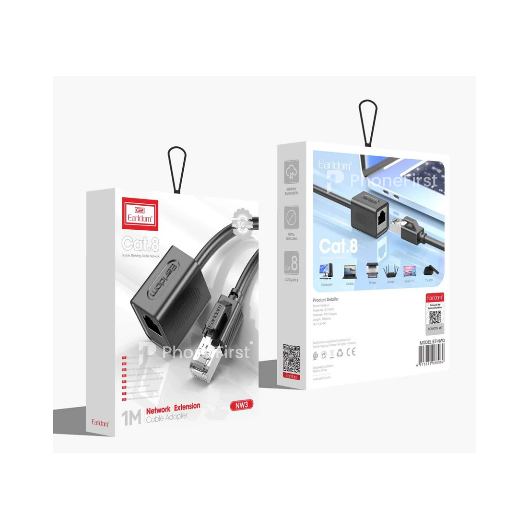 Earldom Cat 8 Network Extension Cable Adapter 2Mtr NW3