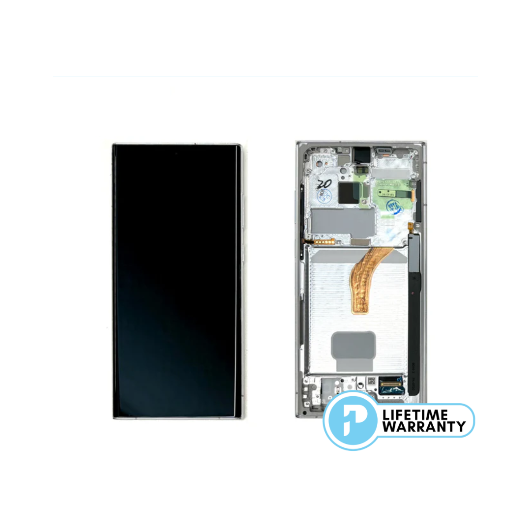 Samsung S22 Ultra S908 LCD (W/F) Service Pack White