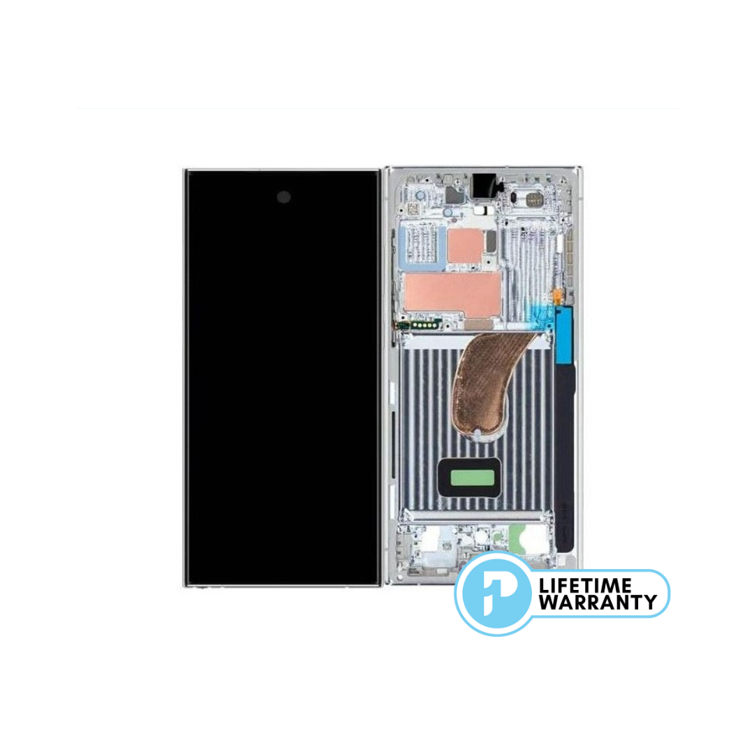 Samsung S23 Ultra S918 LCD (W/F) Service Pack Sky Blue/Lime (Frame is Silver)