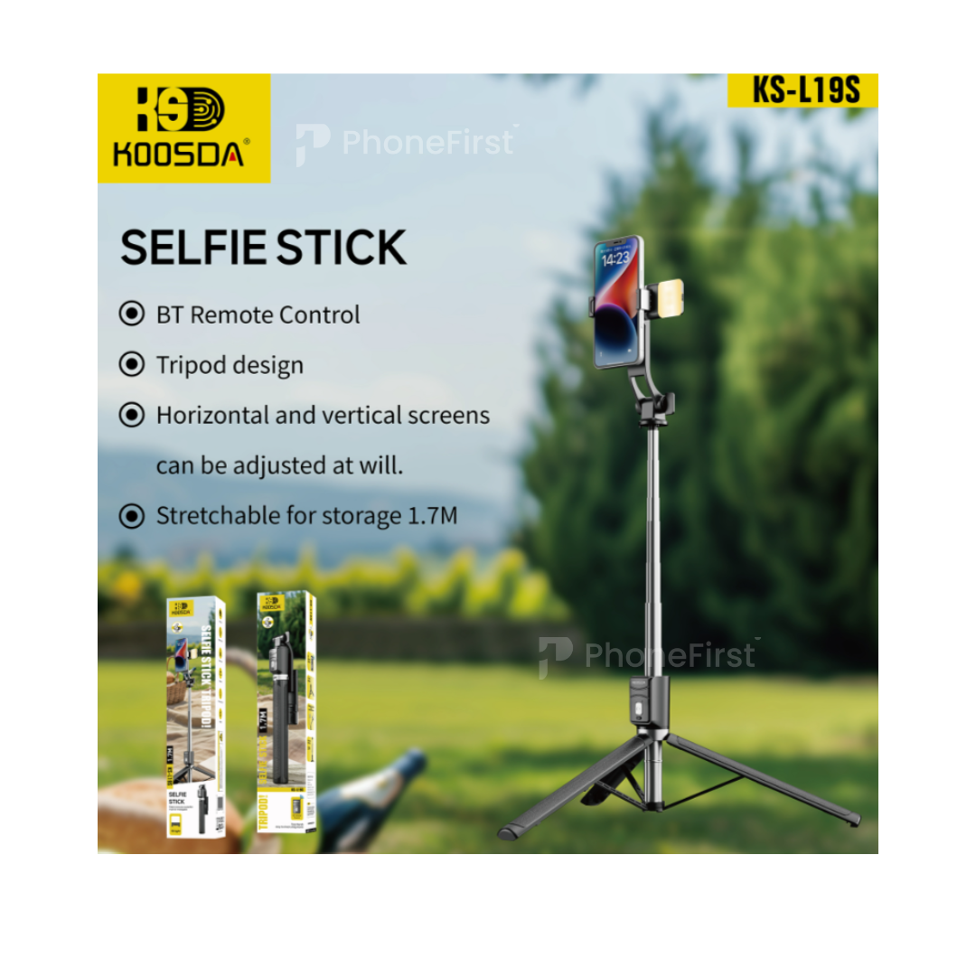 Koosda KS-L19S Selfie Stick Tripod With Light 1.7mtr