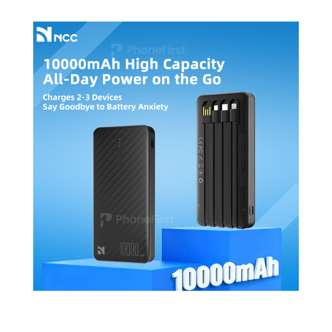 NCC DY-0802 Power Bank With Cables 10000mAh 10W Black
