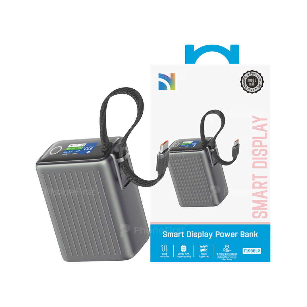 NCC T198BLP Smart Display Power Bank 20000mAh Dark Gray