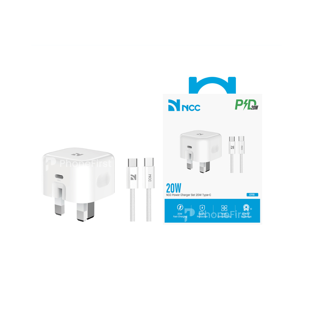 NCC Foldable PD 20W Type-C Power Charger Set (C-C Braided) C111S