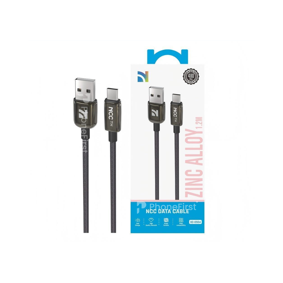 NCC USB-A To USB-C 6Amps Zinc Alloy Cable 1.2M XC-0504