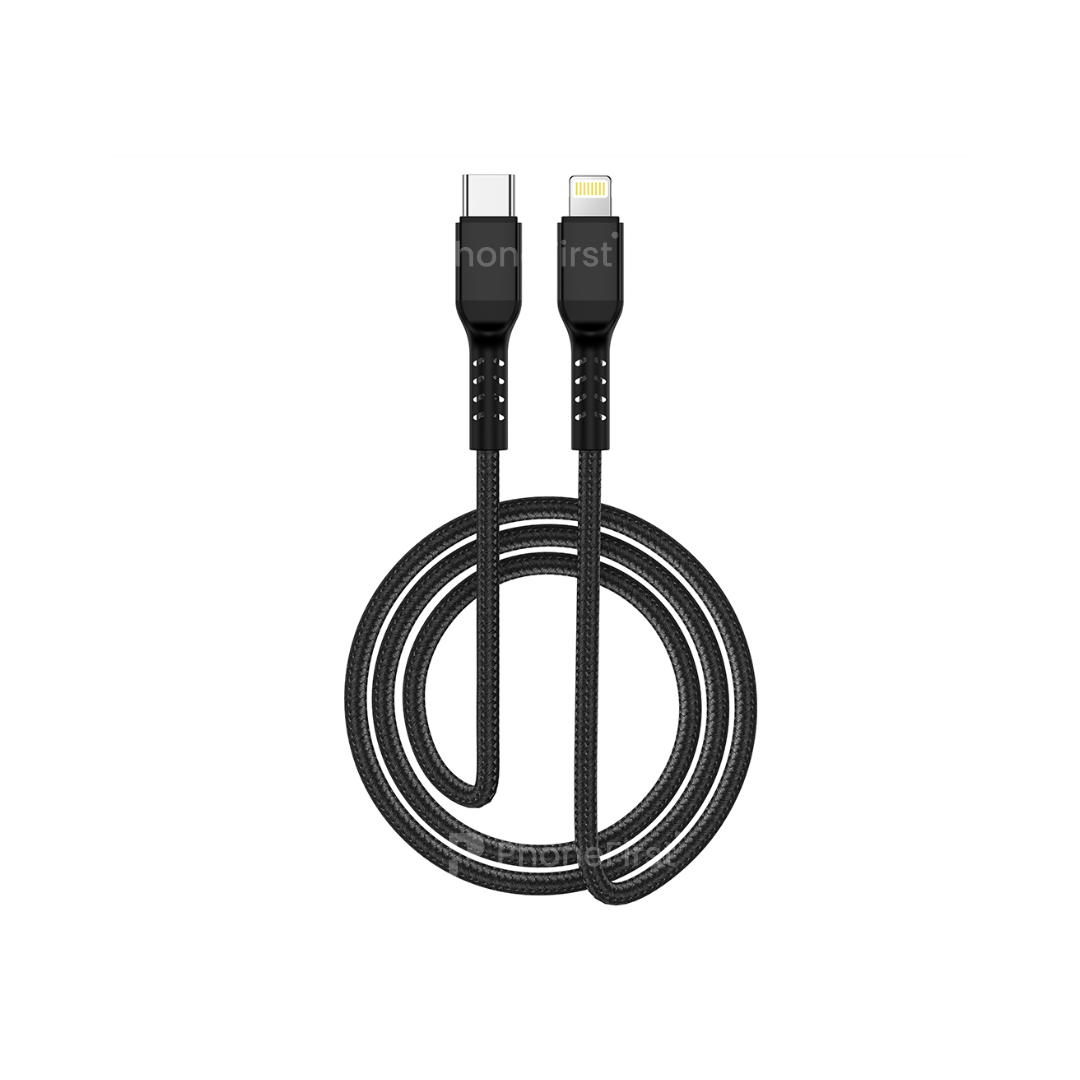 NCC USB-C to Lightning Cable 27W 1M Nylon Black