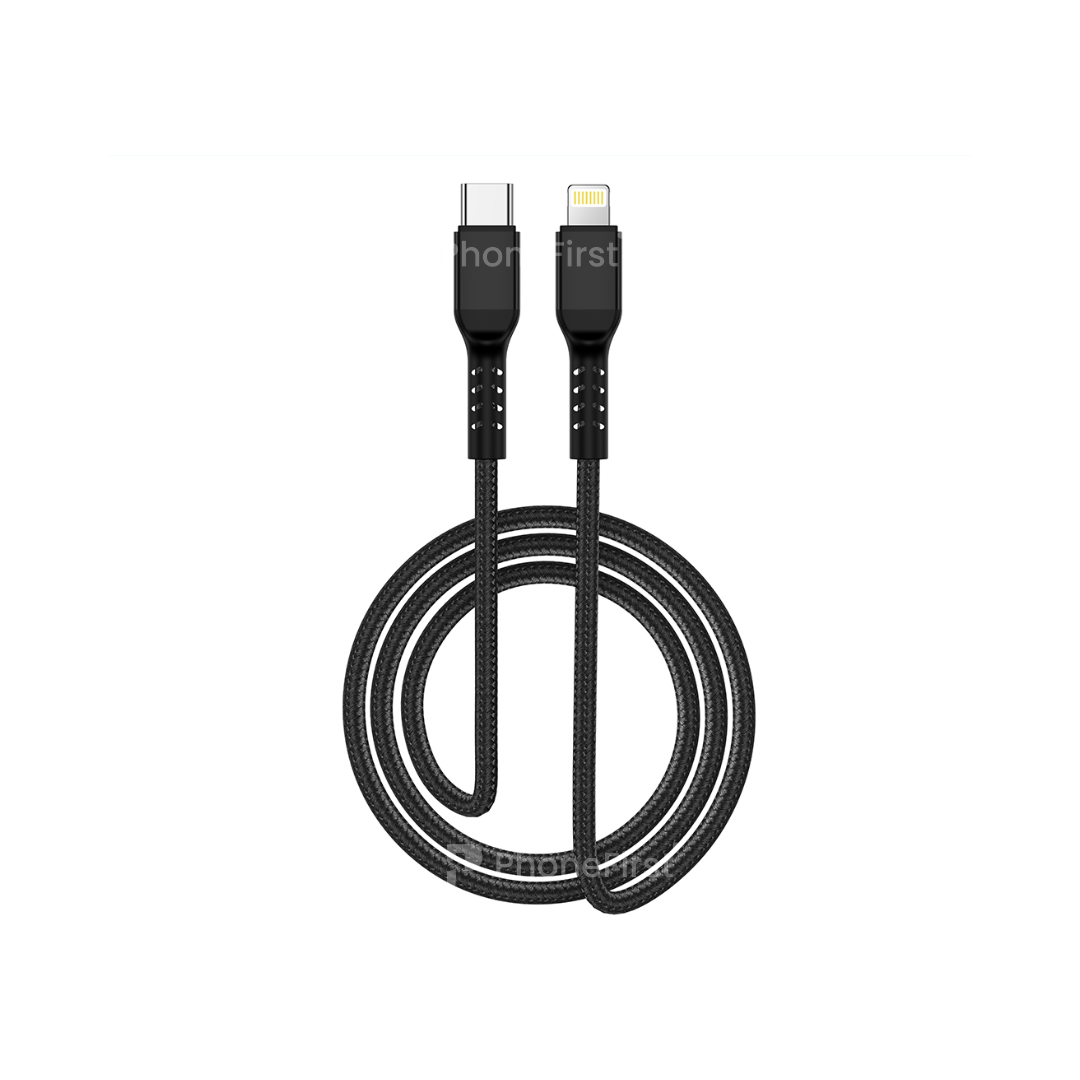 NCC USB-C to Lightning Cable 27W 2M Nylon Black