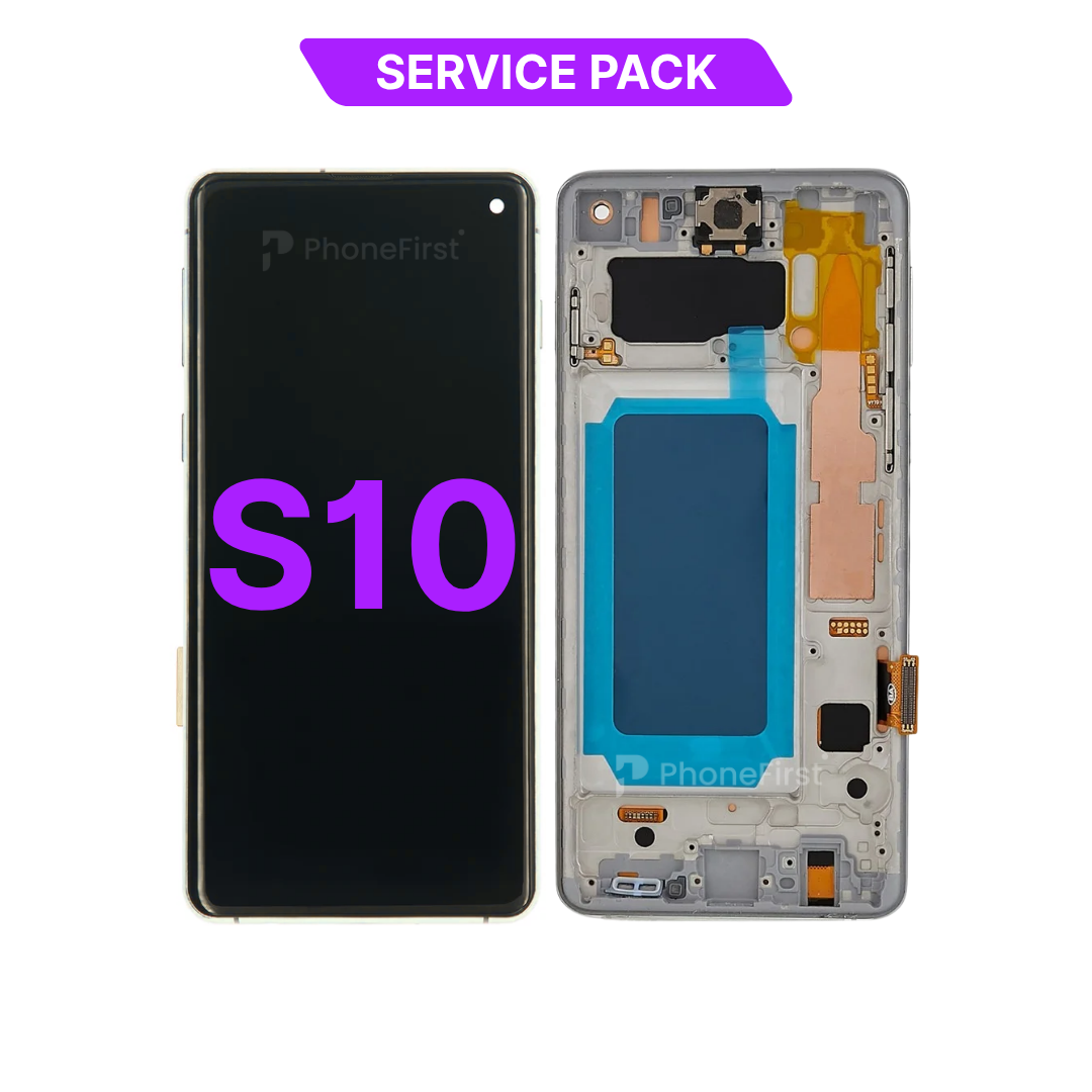 Samsung S10 G973 LCD (W/F) Service Pack Silver
