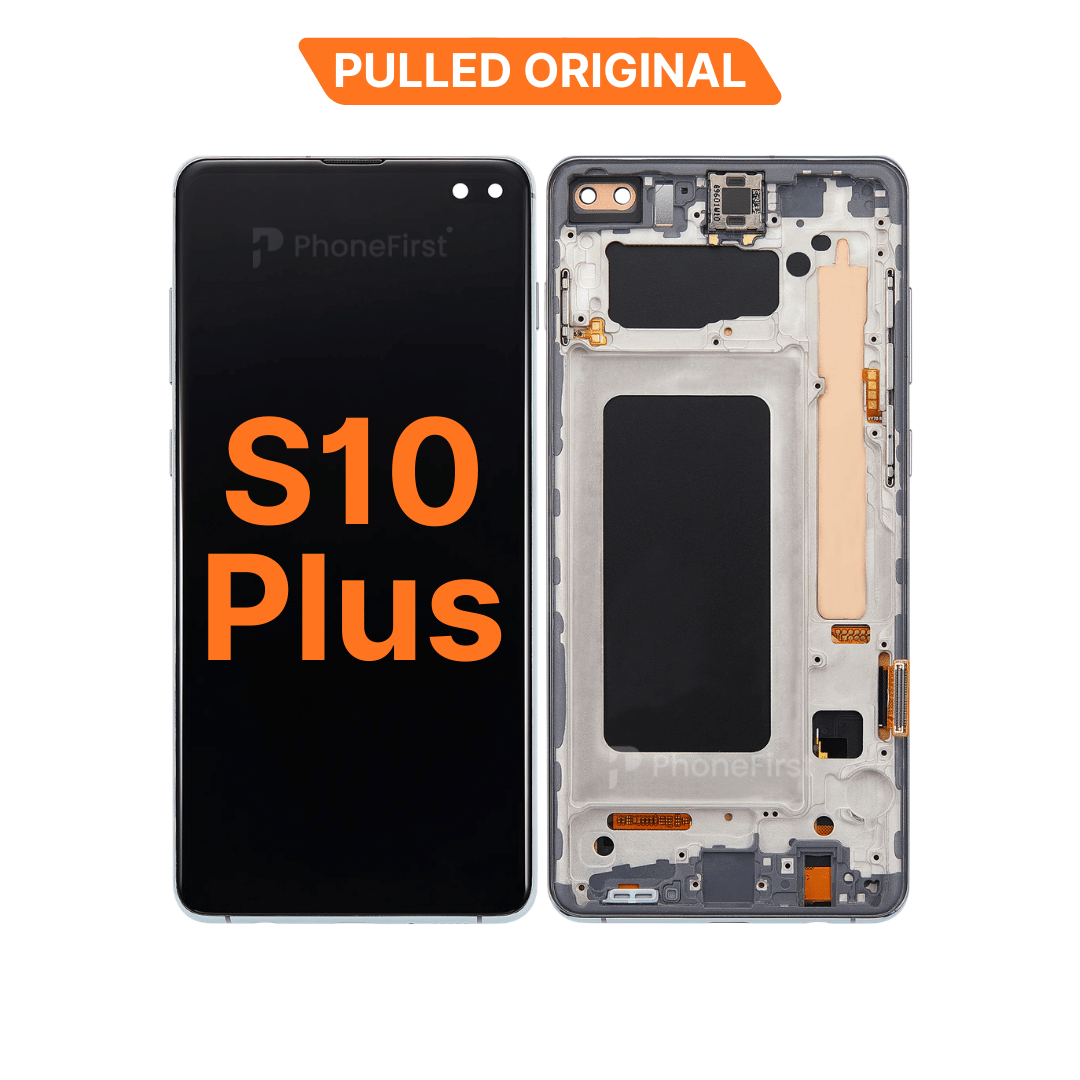 Samsung S10 Plus G975 LCD (W/F) Pulled Original (14 Days) Black