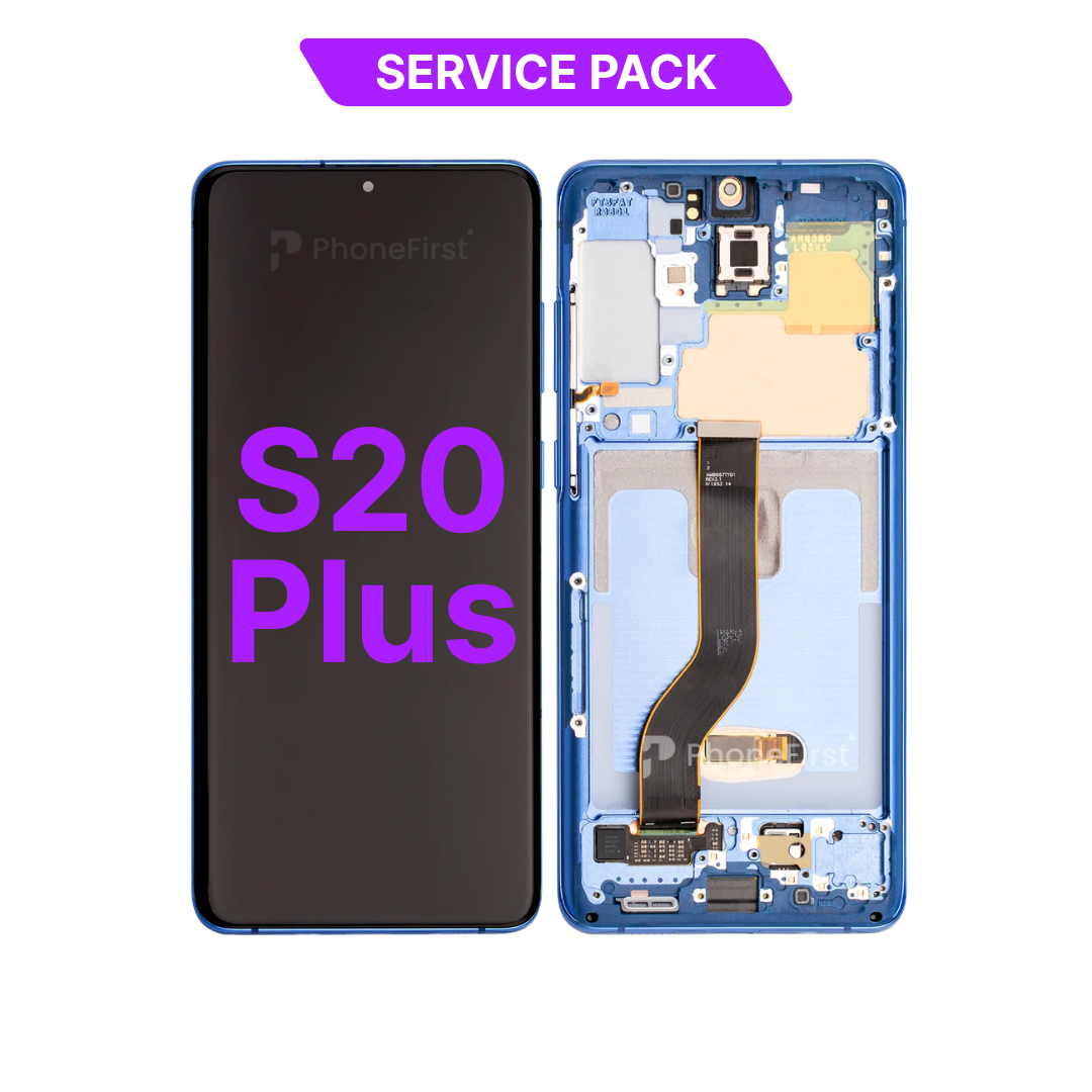 Samsung S20 Plus G985 LCD (W/F) Service Pack Aura Blue (Dark Blue)