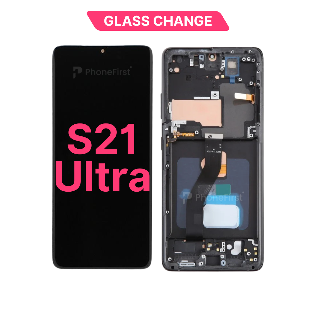 Samsung S21 Ultra 5G G998 LCD (W/F) Glass Change Black