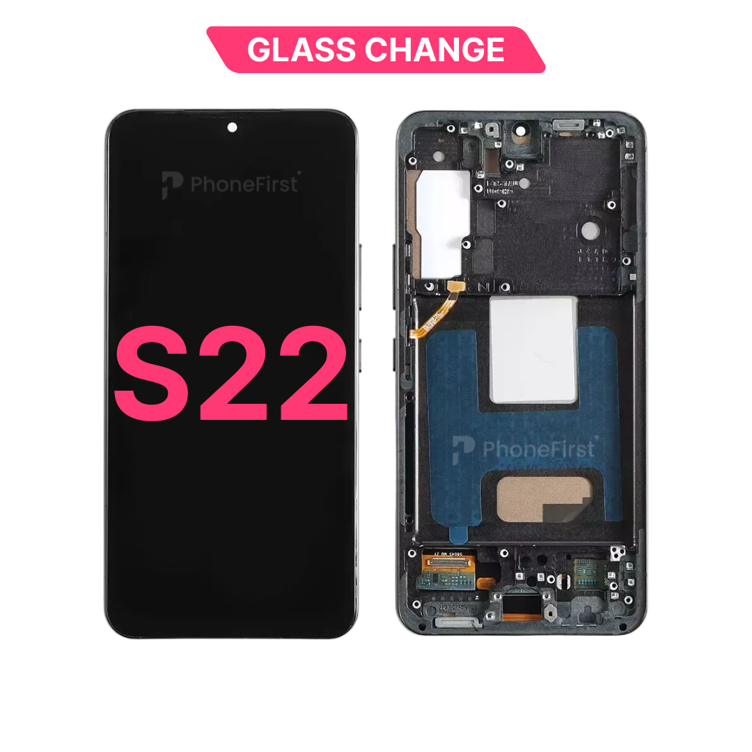 Samsung S22 S901 LCD (W/F) Glass Change Black