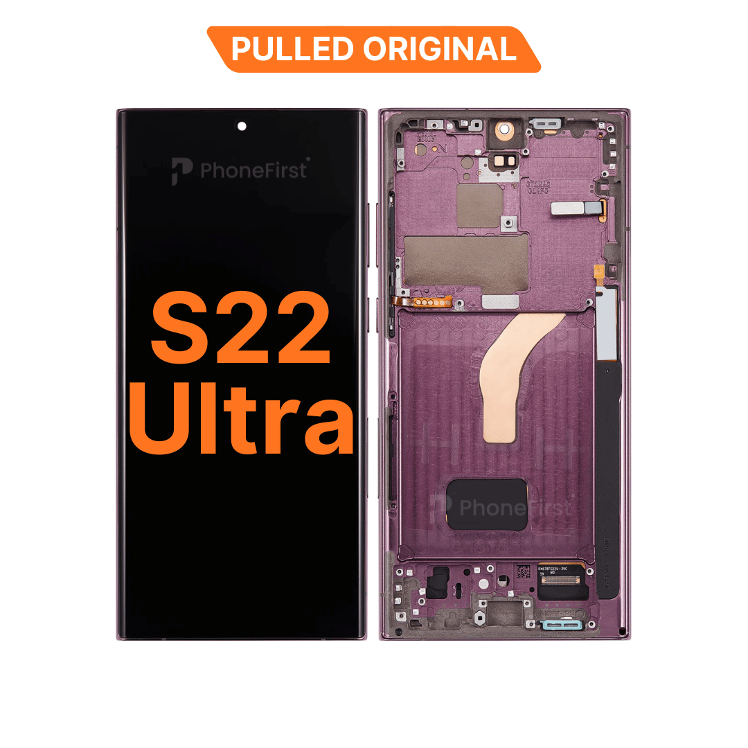 Samsung S22 Ultra S908 LCD (W/F) Pulled Original (14 Days) Burgundy