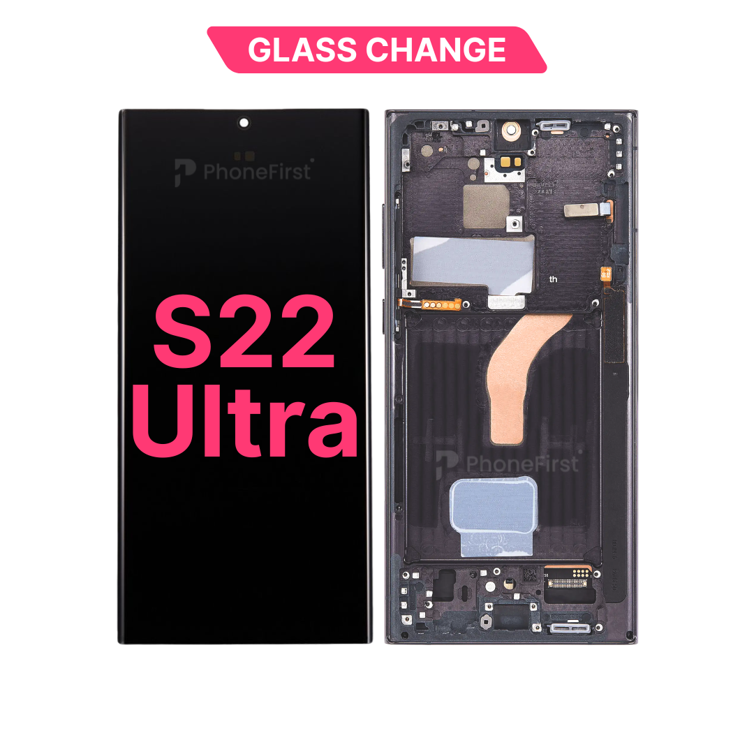 Samsung S22 Ultra S908 LCD (W/F) Glass Change Black