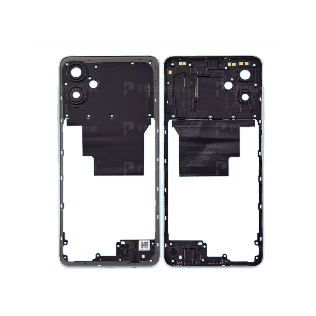 Samsung A06 A065 - Middle Frame Housing With Buttons White