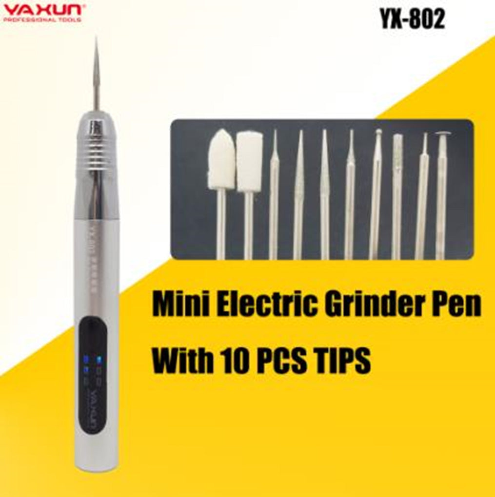 Yaxun YX-802 Mini Electric Grinder Pen With 10 Tips