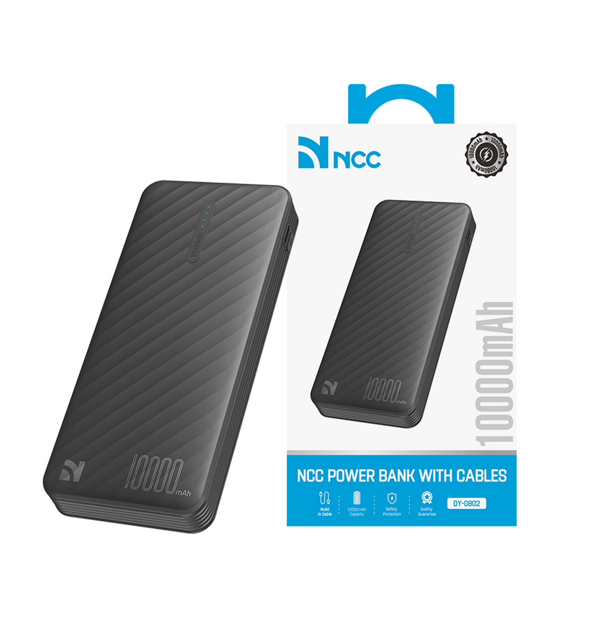 NCC DY-0802 Power Bank With Cables 10000mAh 10W Black