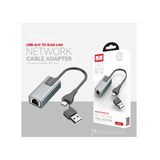Earldom USB-A+C to RJ45 LAN Network Cable Adaptor NC4