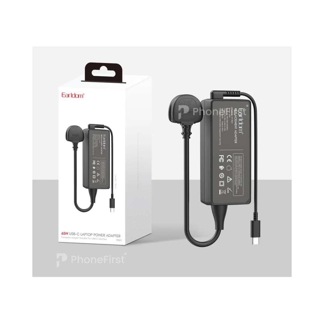 Earldom USB-C Laptop Power Adapter PA01 UK 65W