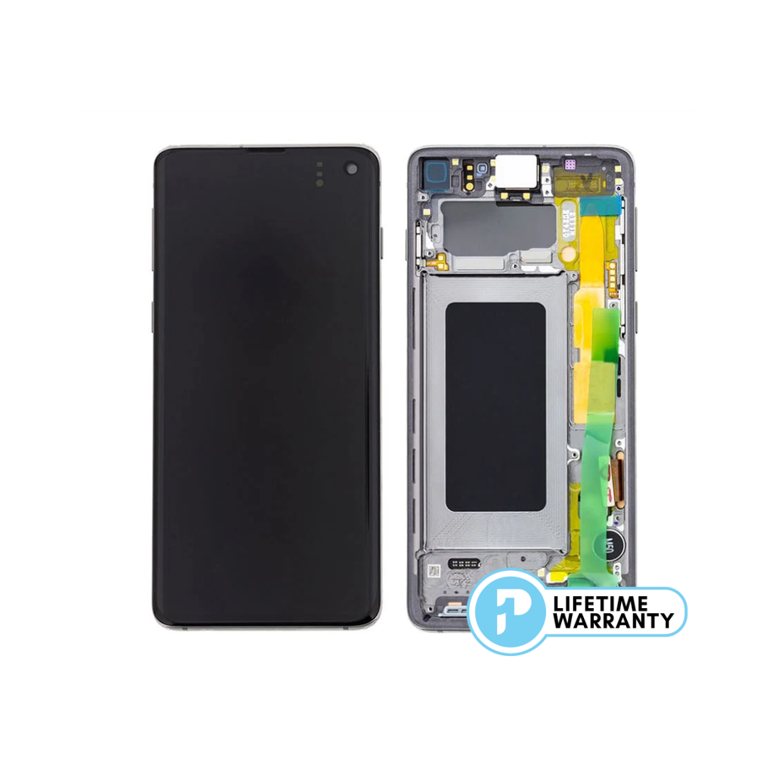 Samsung S10 G973 LCD (W/F) Service Pack Silver