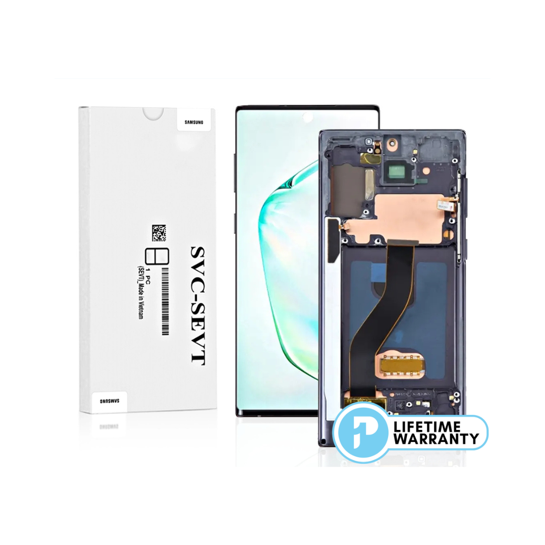 Samsung Note 10 N970F LCD (W/F) Service Pack Black