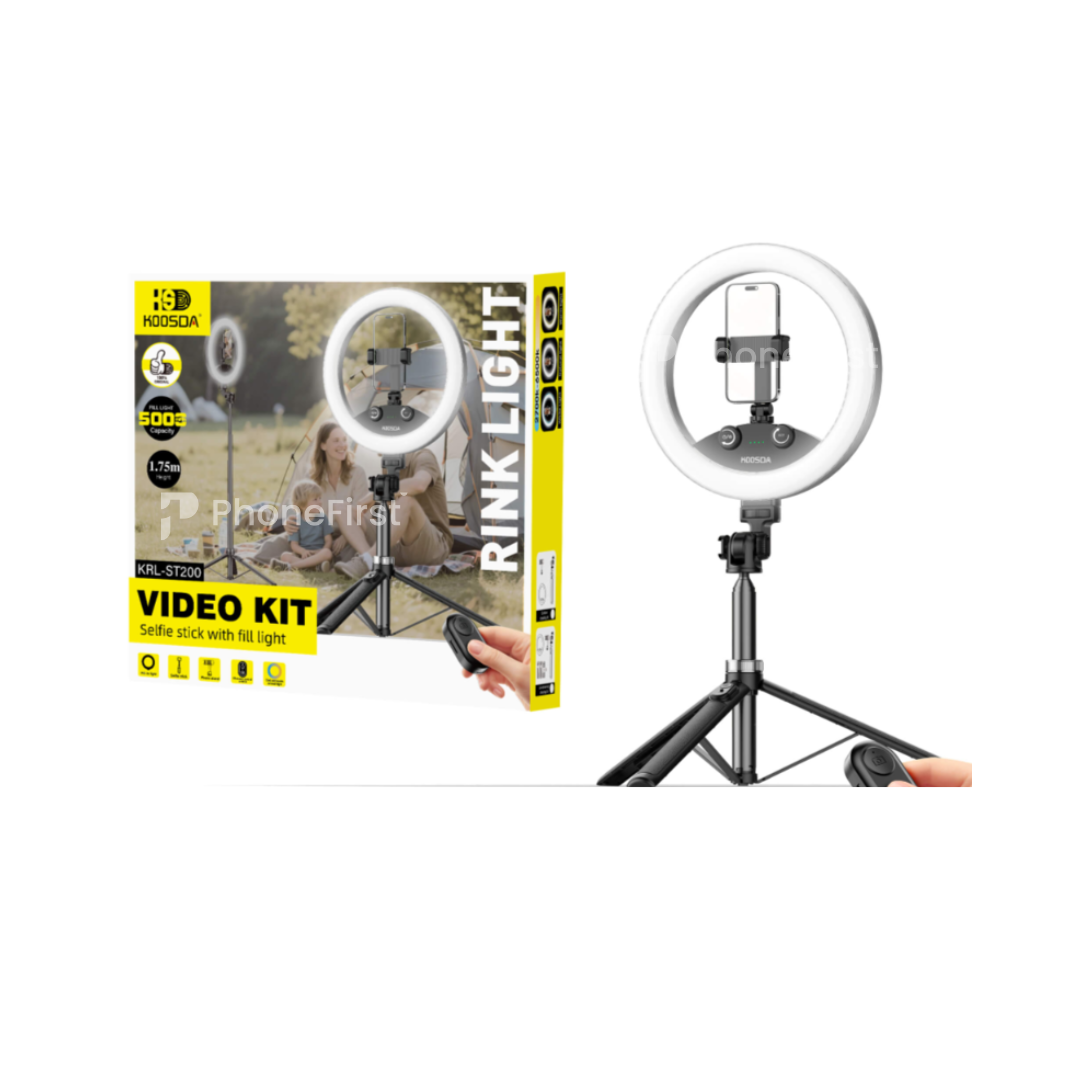 Koosda KRL-ST200 Video Kit Selfie Stick With Full Light