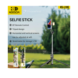 Koosda KS-L19S Selfie Stick Tripod With Light 1.7mtr