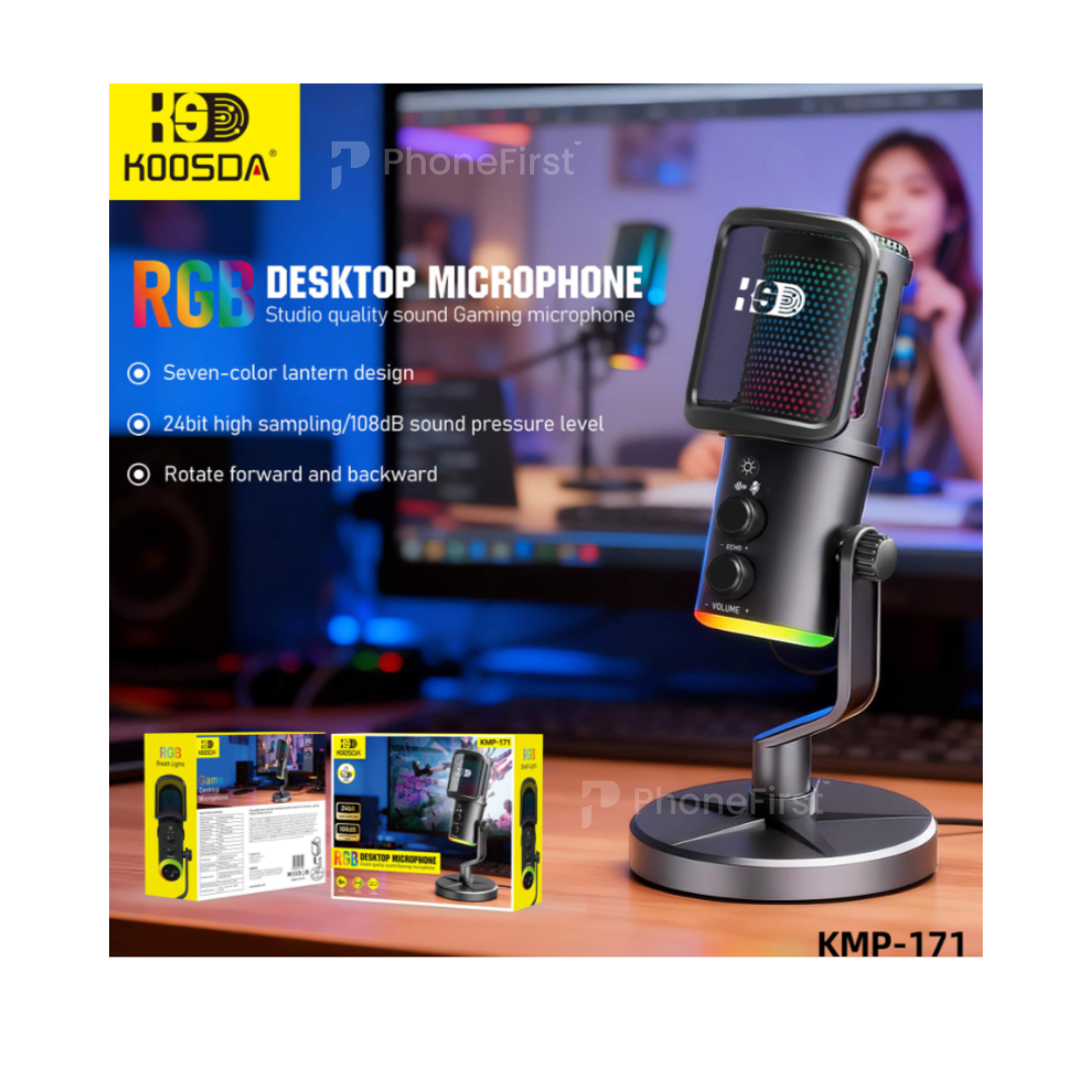 Koosda KMP-171 RGB Desktop Microphone Wireless