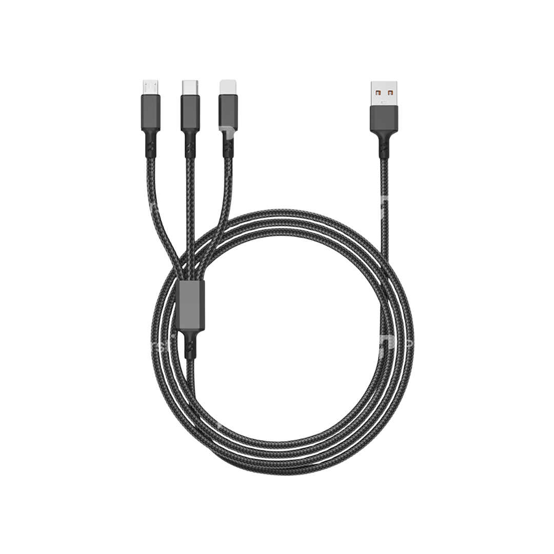 NCC 3 in 1 Woven Charging Cable D120MCL