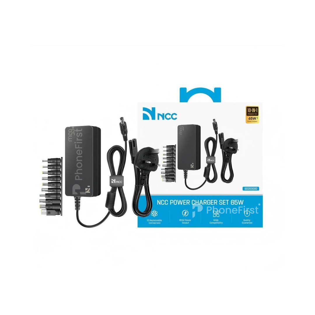 NCC Laptop Universal Charger Set 65W 10 in 1 GD200032