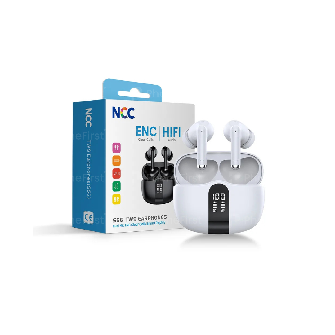 NCC S56 TWS Earphones ENC HiFi Noise Cancellation White