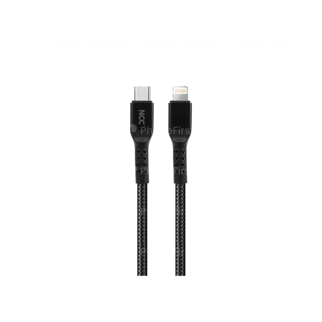 NCC USB-C to Lightning Cable 27W 1M Nylon Black