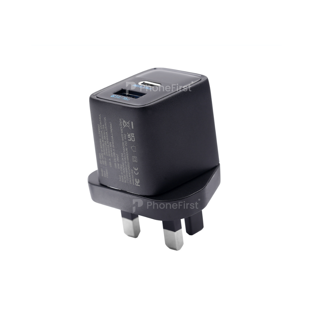 NCC Unfoldable USB-A & TYPE-C 35W Power Charger Plug Black CD-0401