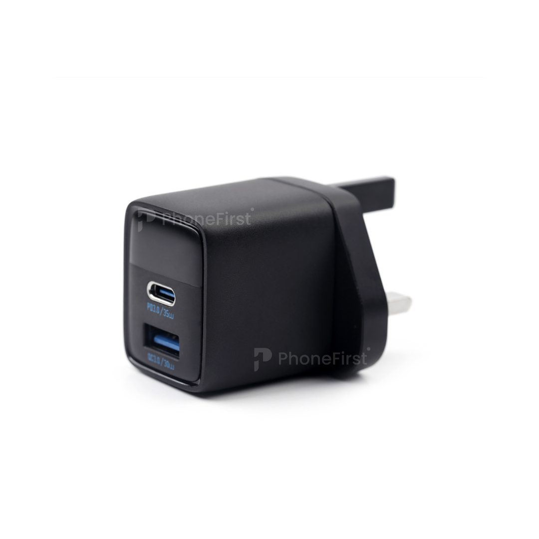 NCC Unfoldable USB-A & TYPE-C 35W Power Charger Plug Black CD-0401