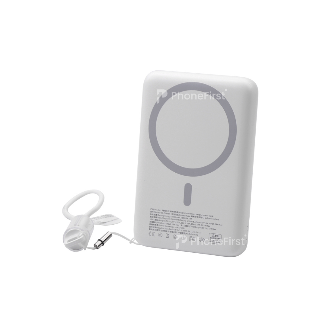 NCC WS-T193BP Magnetic Wireless Power Bank 10000mAh White