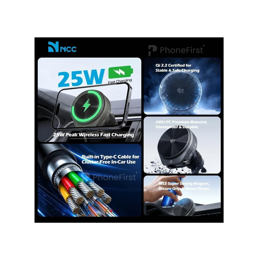 NCC Wireless Car Charger With Cable 25W WH112