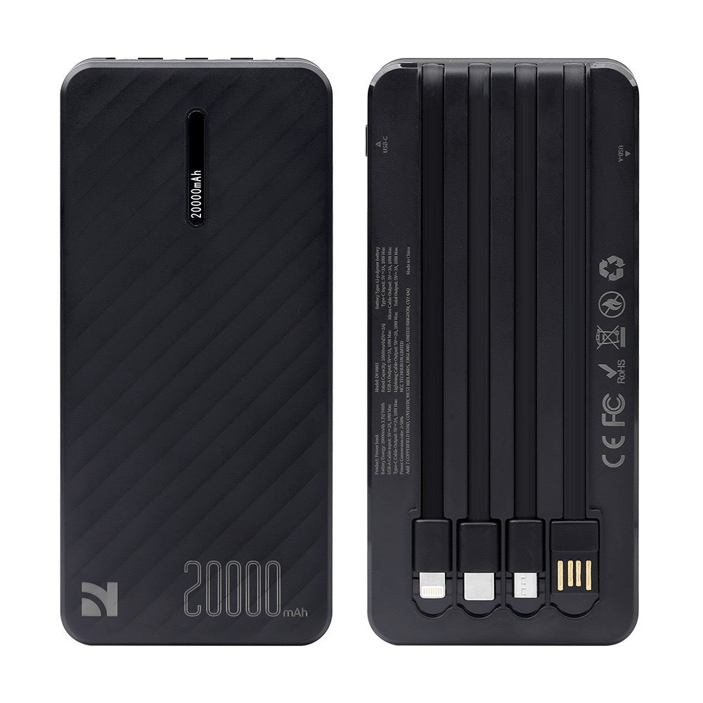 NCC DY-0803 Power Bank With Cables 20000mAh 10W Black