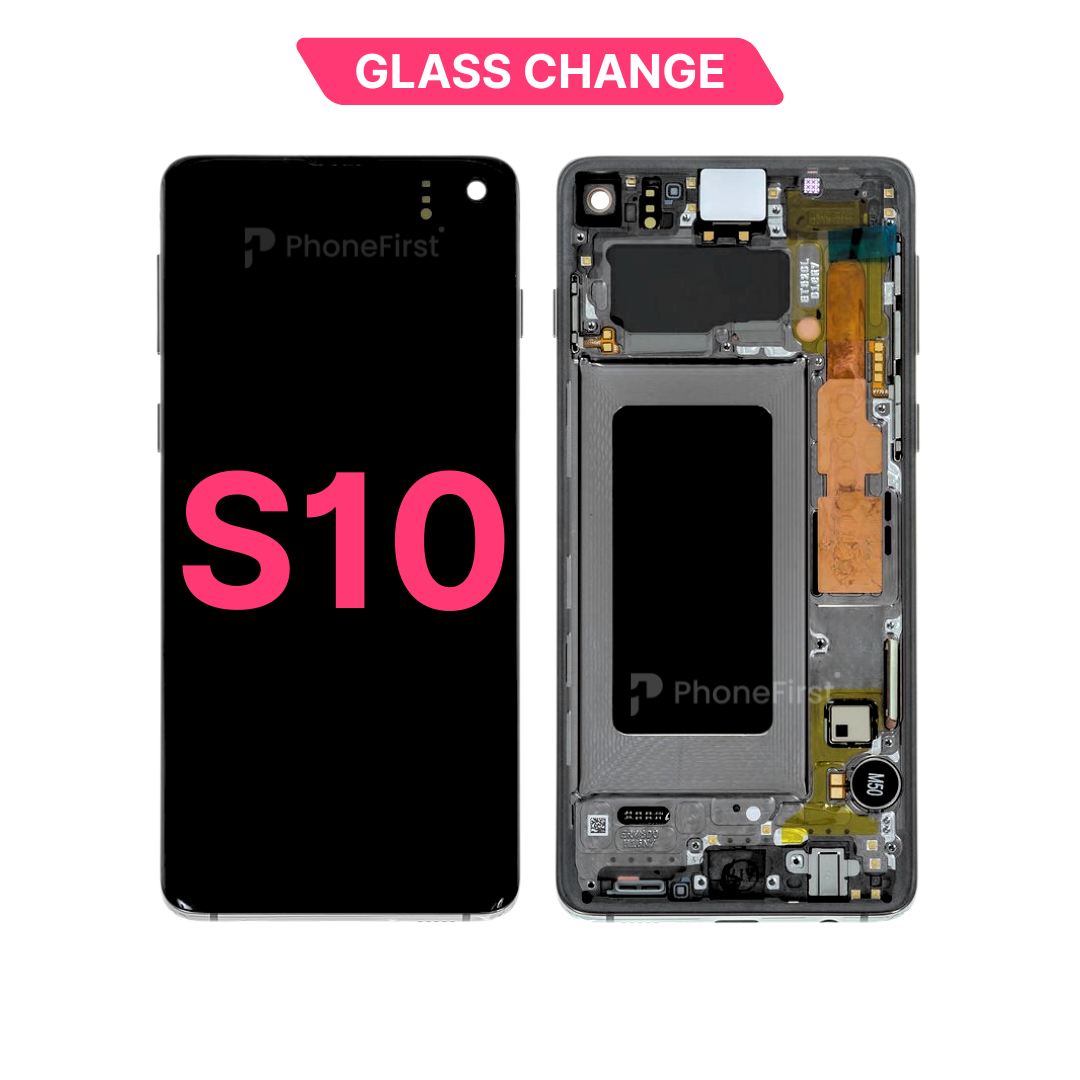 Samsung S10 G973 LCD (W/F) Glass Change Black