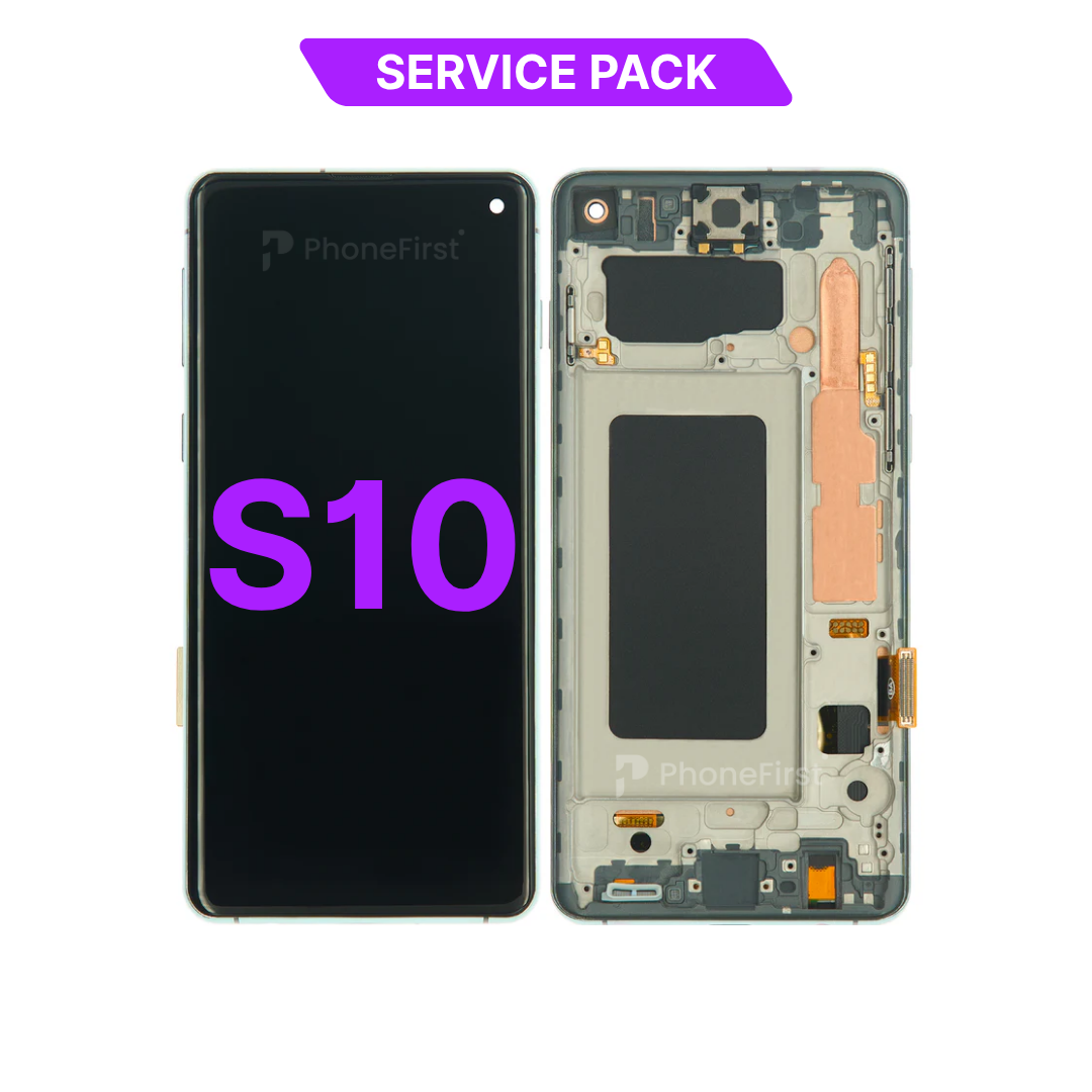 Samsung S10 G973 LCD (W/F) Service Pack Prism Green