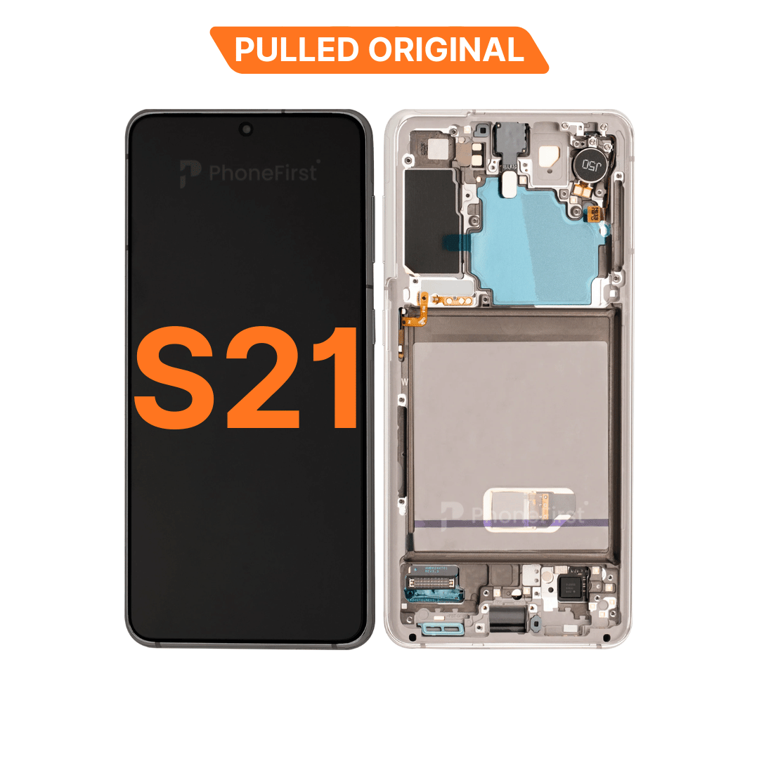 Samsung S21 G991 LCD (W/F) Pulled Original (14 Days) White