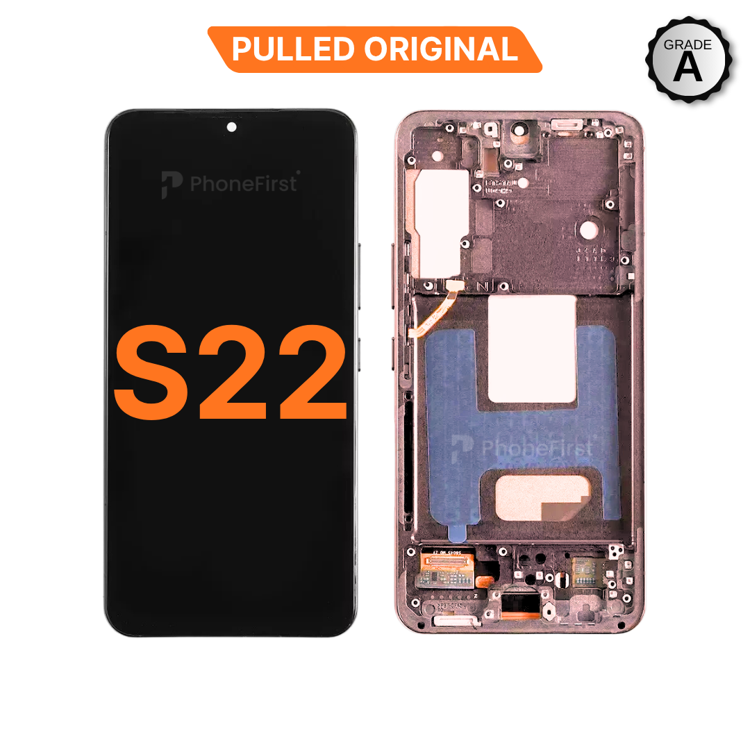 Samsung S22 S901 LCD (W/F) Pulled Original Grade A Pink Gold
