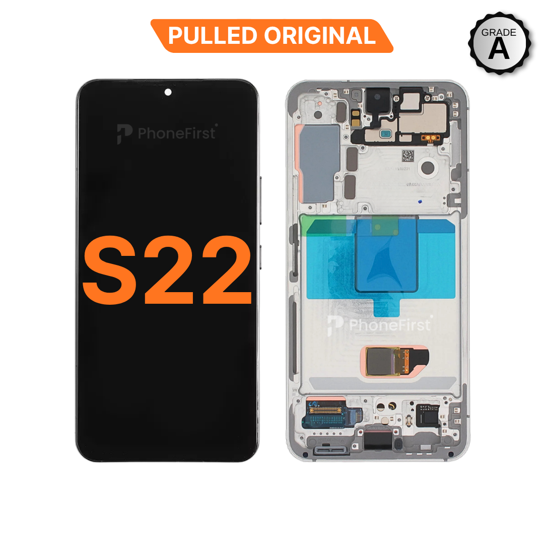 Samsung S22 S901 LCD (W/F) Pulled Original Grade A White