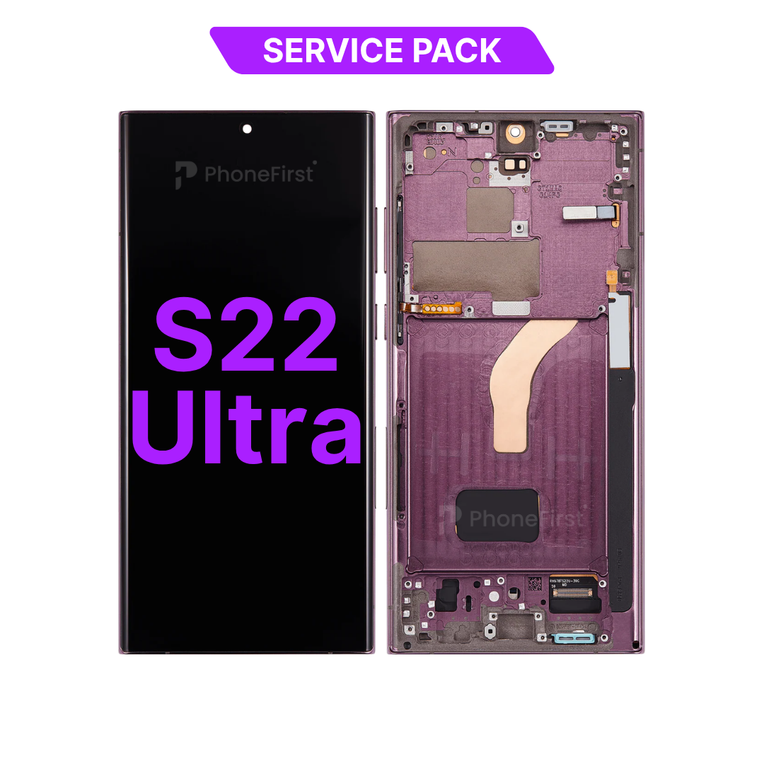 Samsung S22 Ultra S908 LCD (W/F) Service Pack Burgundy