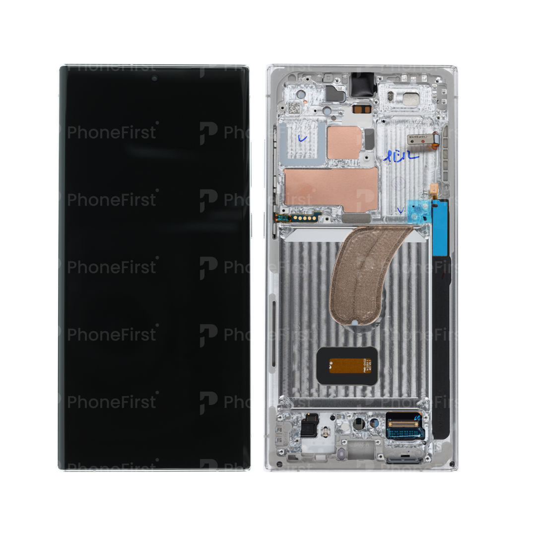 Samsung S23 Ultra S918 LCD (W/F) Service Pack Sky Blue/Lime (Frame is Silver)