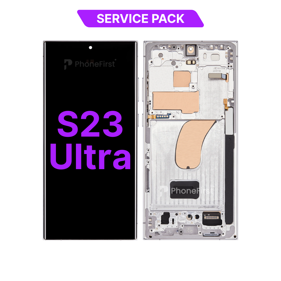 Samsung S23 Ultra S918 LCD (W/F) Service Pack Sky Blue/Lime (Frame is Silver)