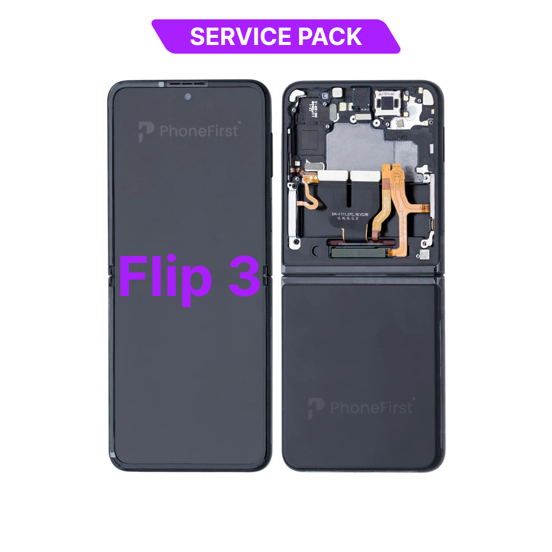 Samsung Z Flip 3 F711 LCD (W/F) Service Pack Inner Screen Black