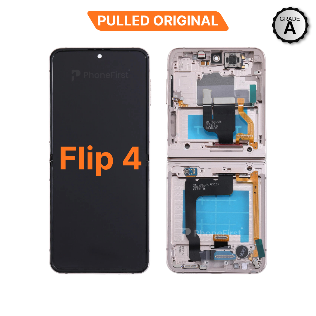 Samsung Z Flip4 F721 LCD (W/F) Pulled Original Grade A Inner Pink Gold
