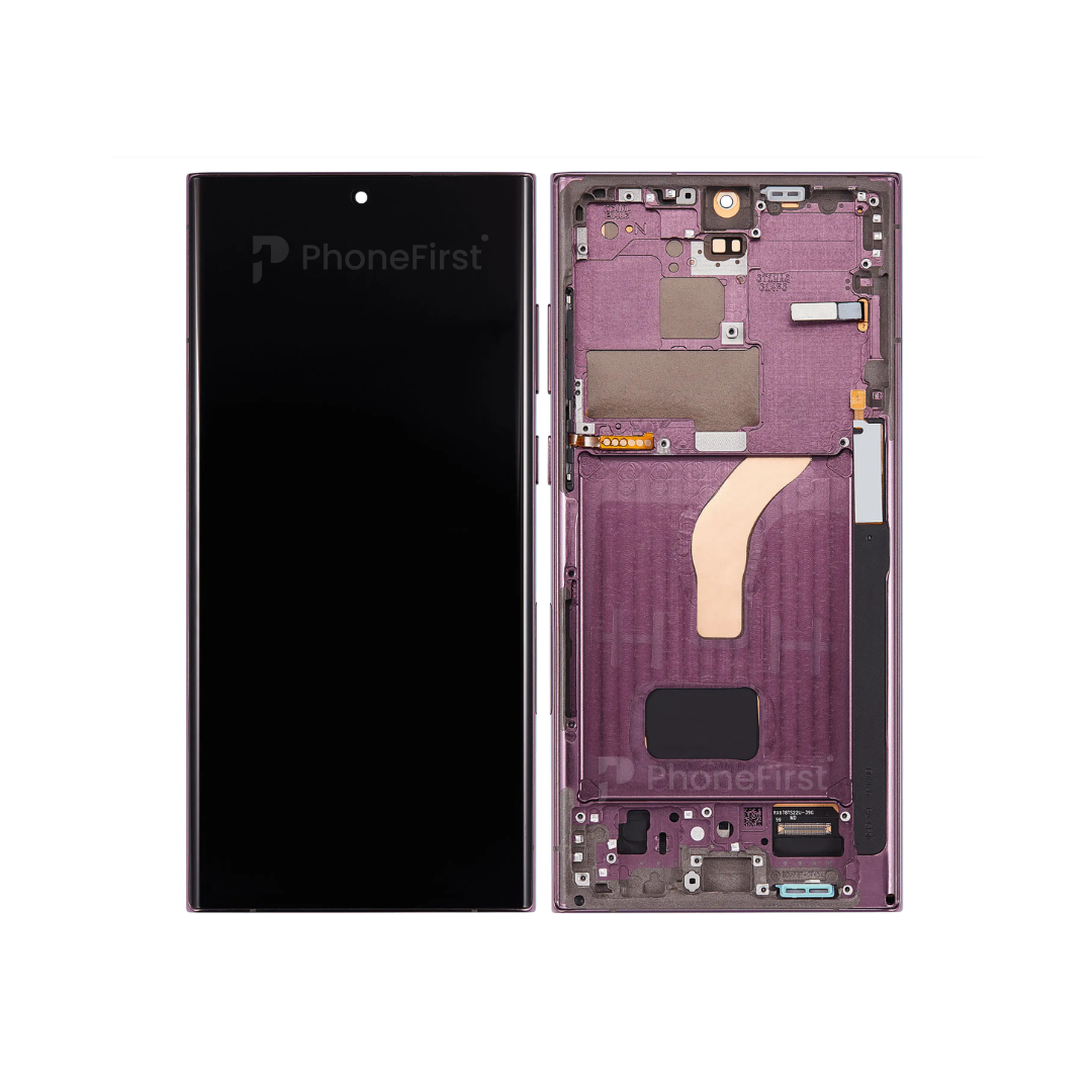 Samsung S22 Ultra S908 LCD (W/F) Pulled Original (14 Days) Burgundy