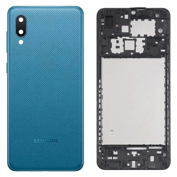 Samsung A06 A065 - Middle Frame Housing With Buttons Blue