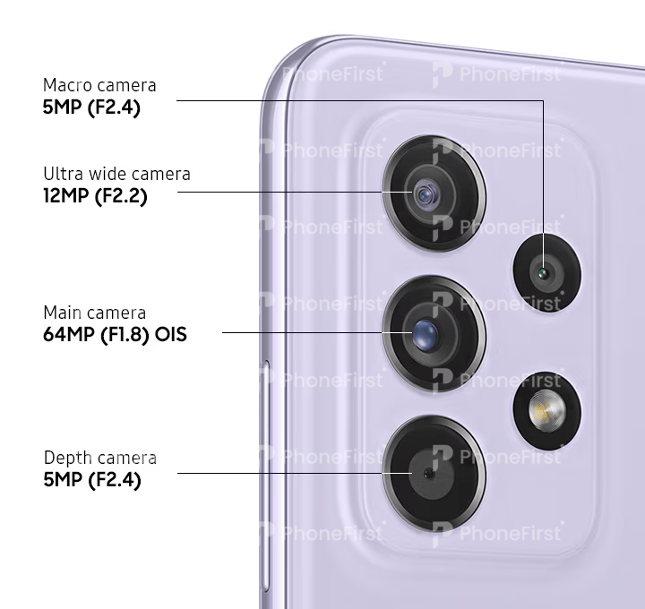Samsung A52S A528 - Battery Back With Lens Violet